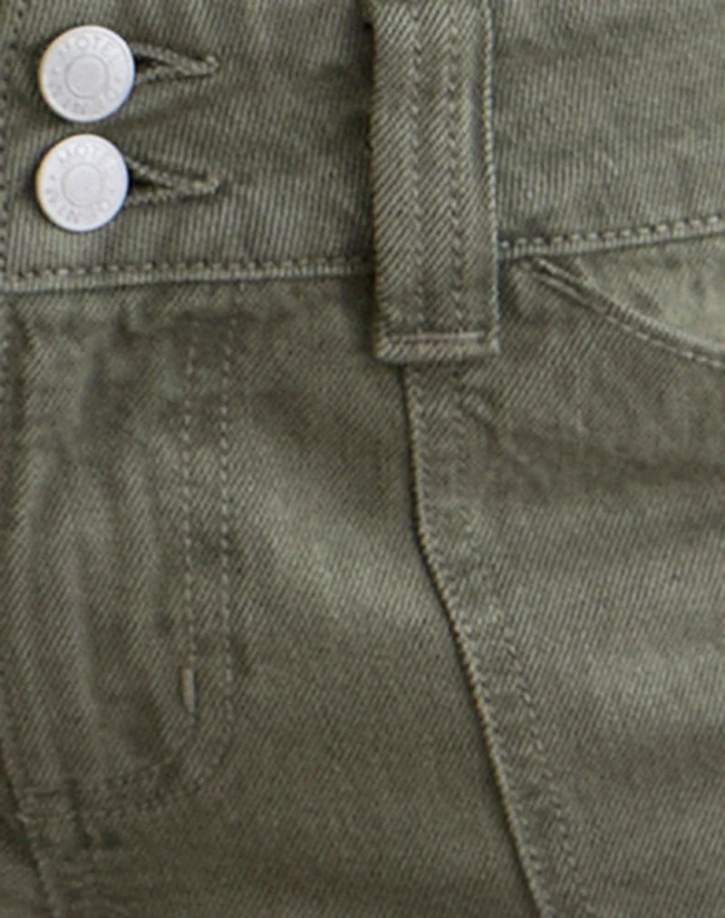 Low Rise Relaxed Cargo Jeans in Olive - Image 7