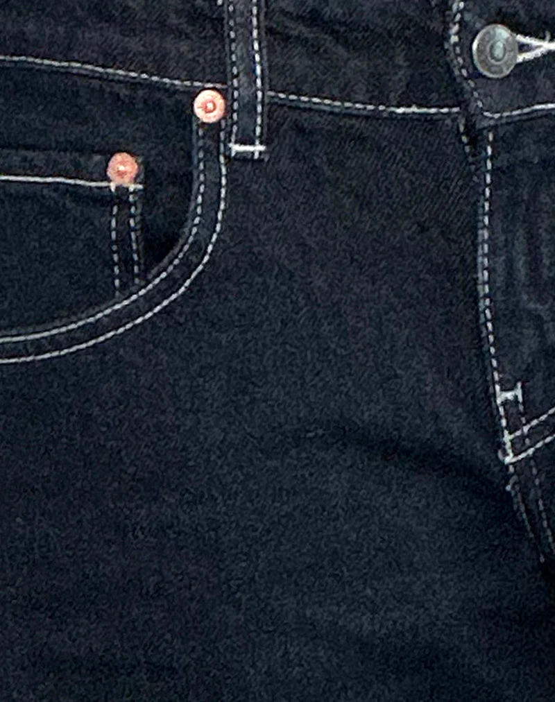 Low Rise Parallel Jeans in Indigo with Contrast Stitch - Image 6