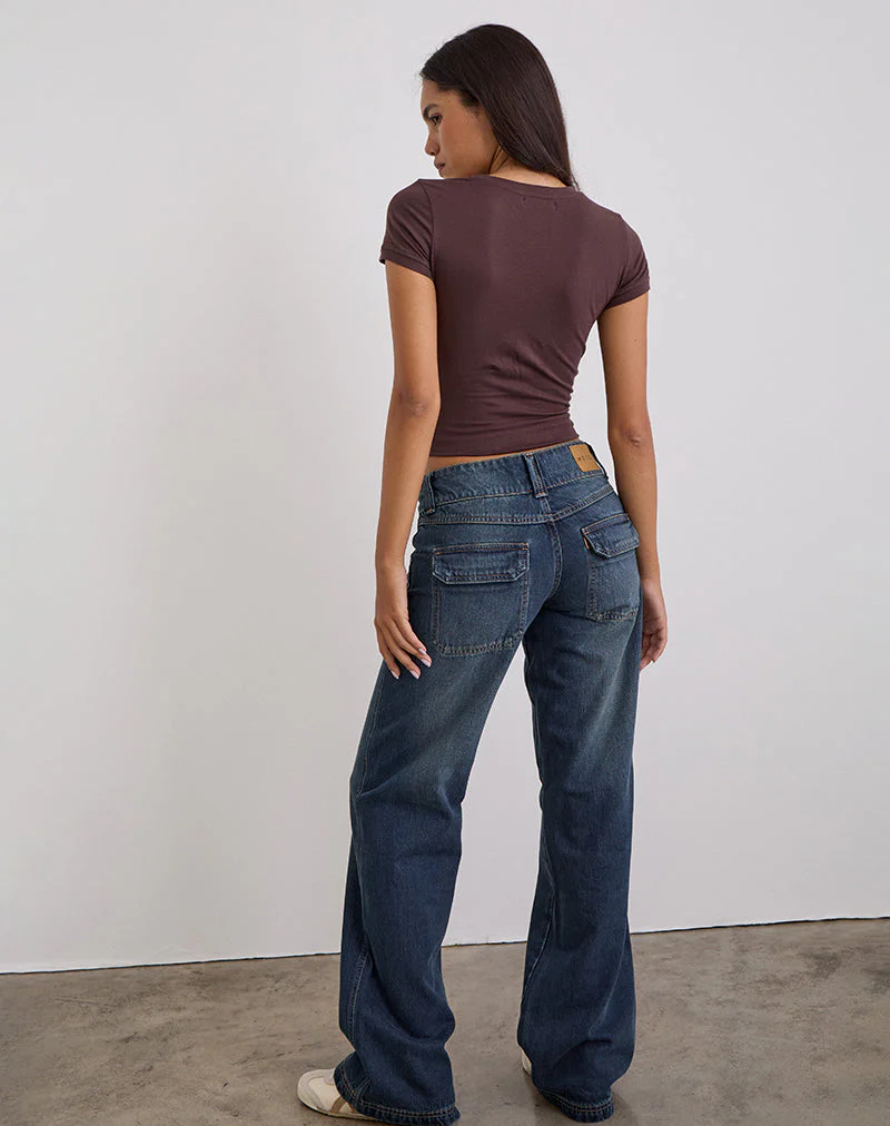 Low Rise Relaxed Cargo Jeans in Mid Blue Tint - Image 6