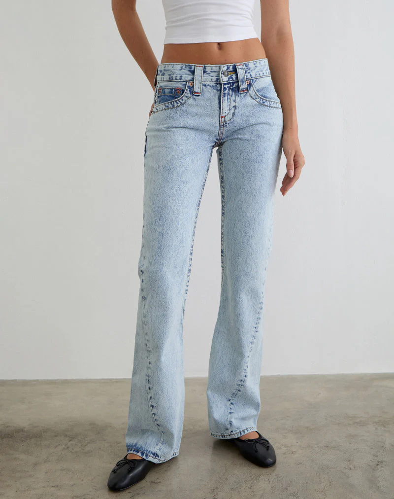 Low Rise Twisted Seam Jeans in 80's Blue Wash - Image 3