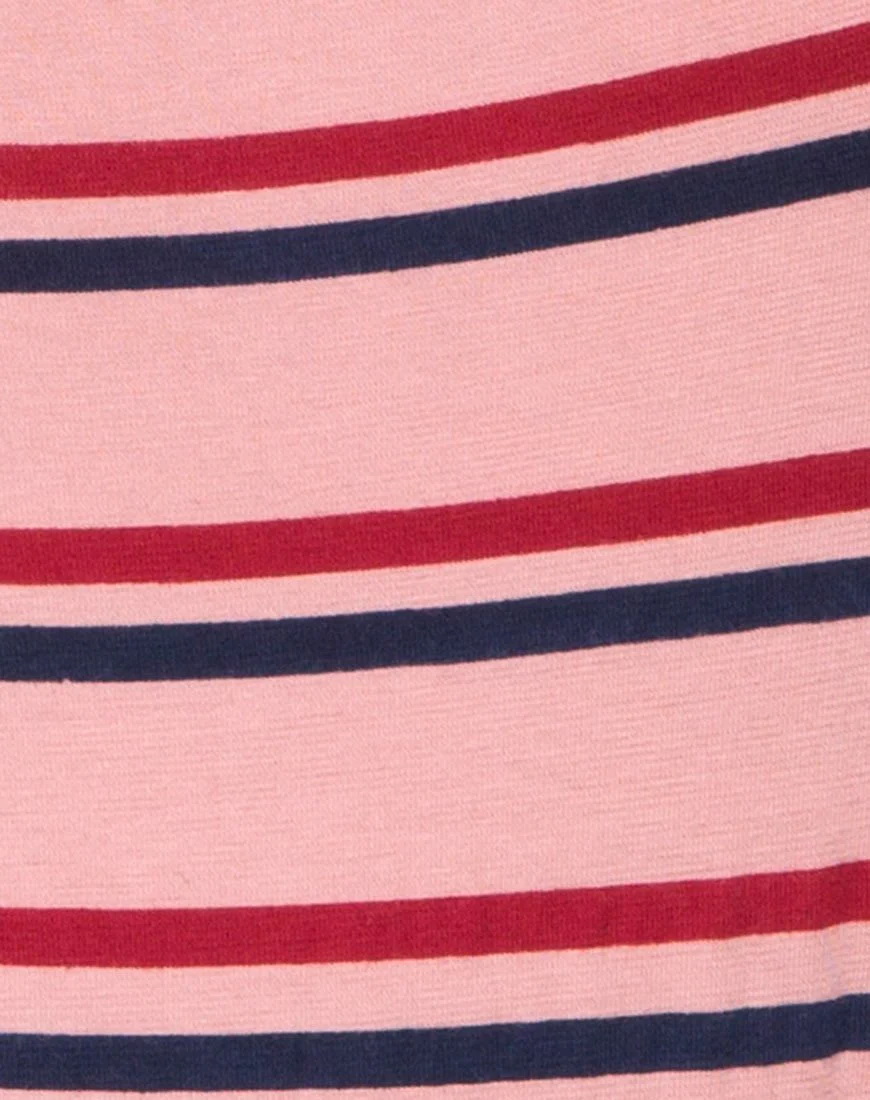 Lucia Bodice in 70's Stripe Pink Horizontal - Image 5