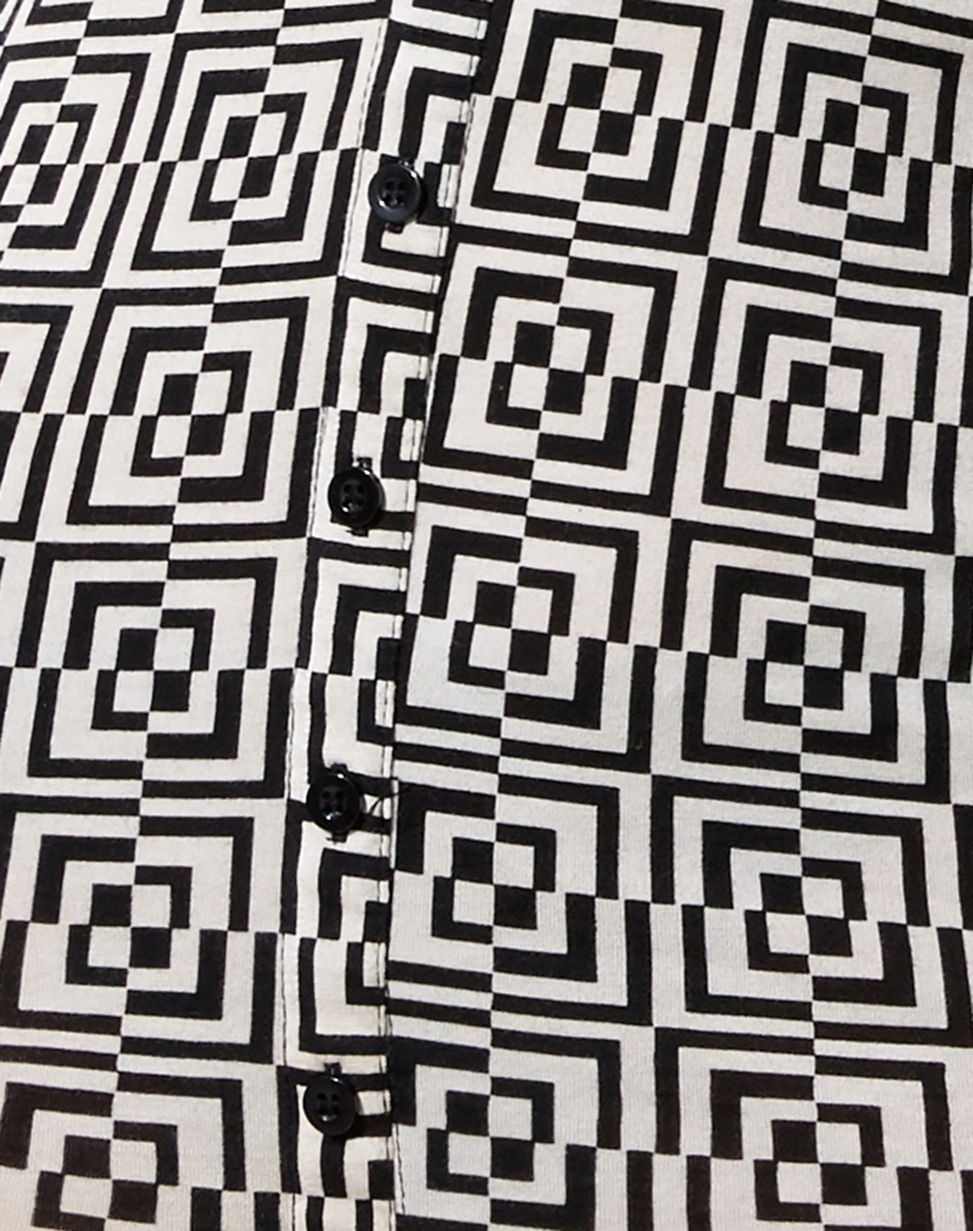 Luder Mini Dress in Optic Square Black and White - Image 7
