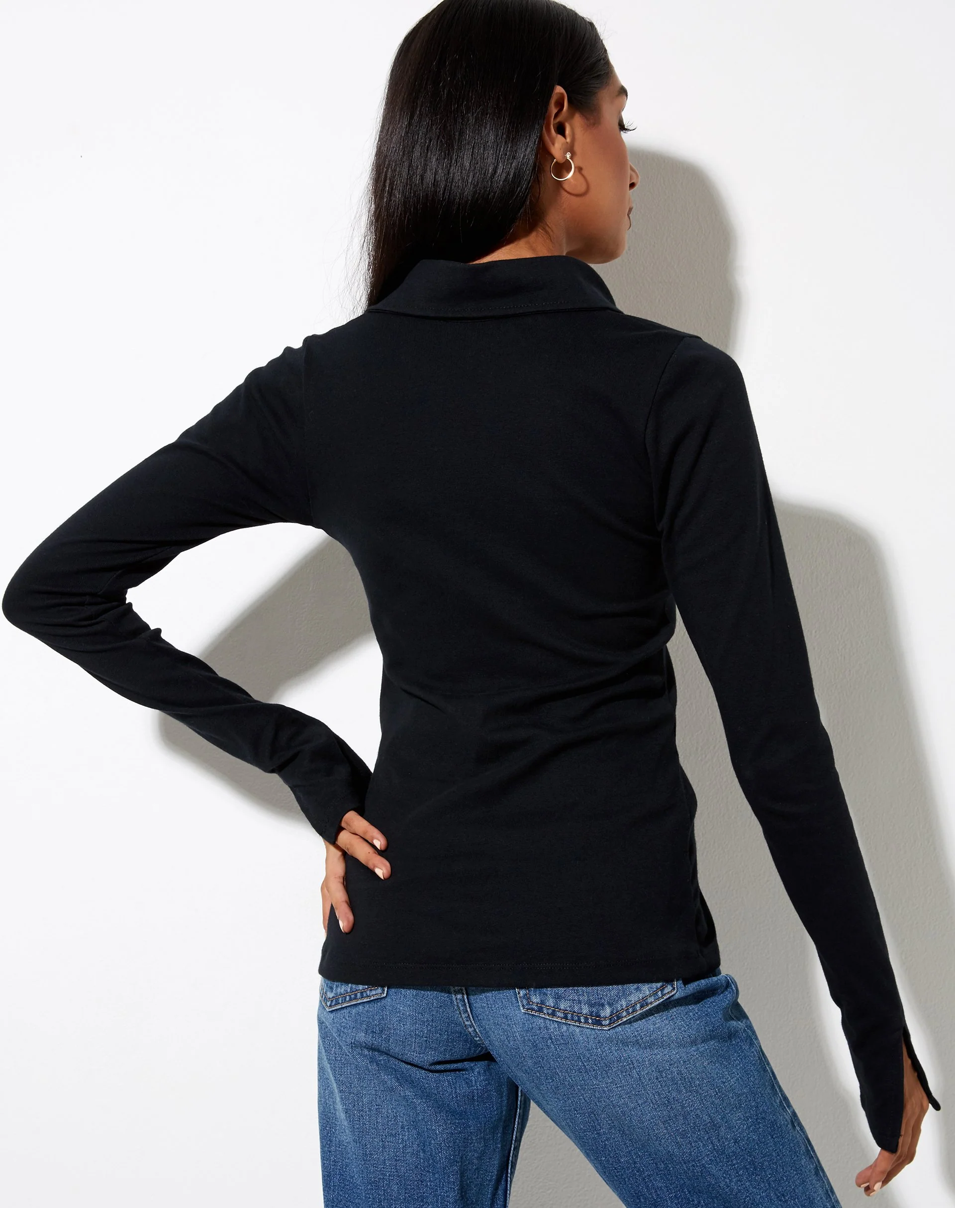 Lumia Cardi in Rib Black - Image 2