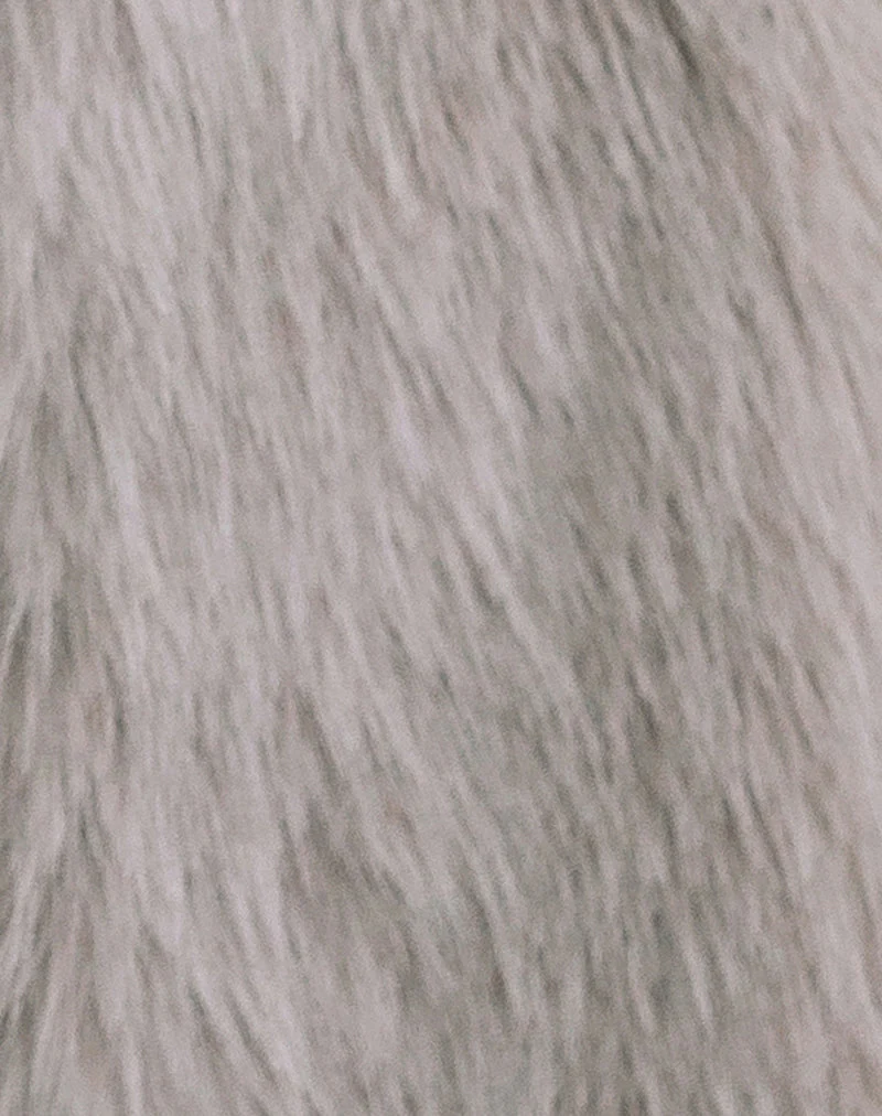 Lupita Jacket in Faux Fur Taupe - Image 6
