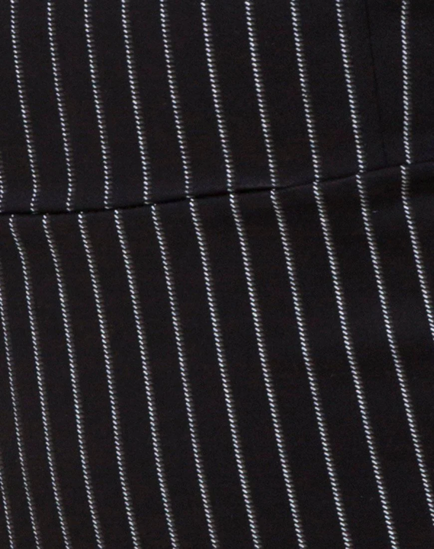 Luveries Dress in Pinstripe Black - Image 5