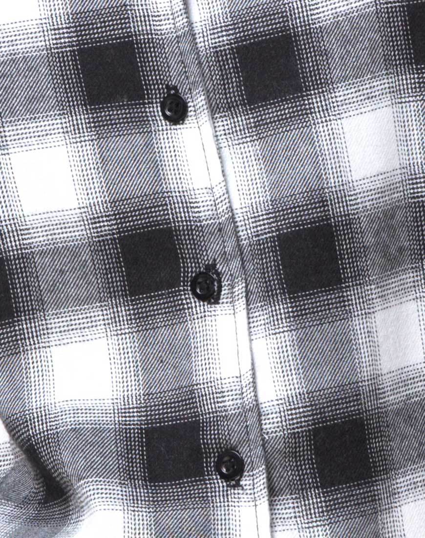 Madison Pinafore Dress in Plaid Black and White - Image 5