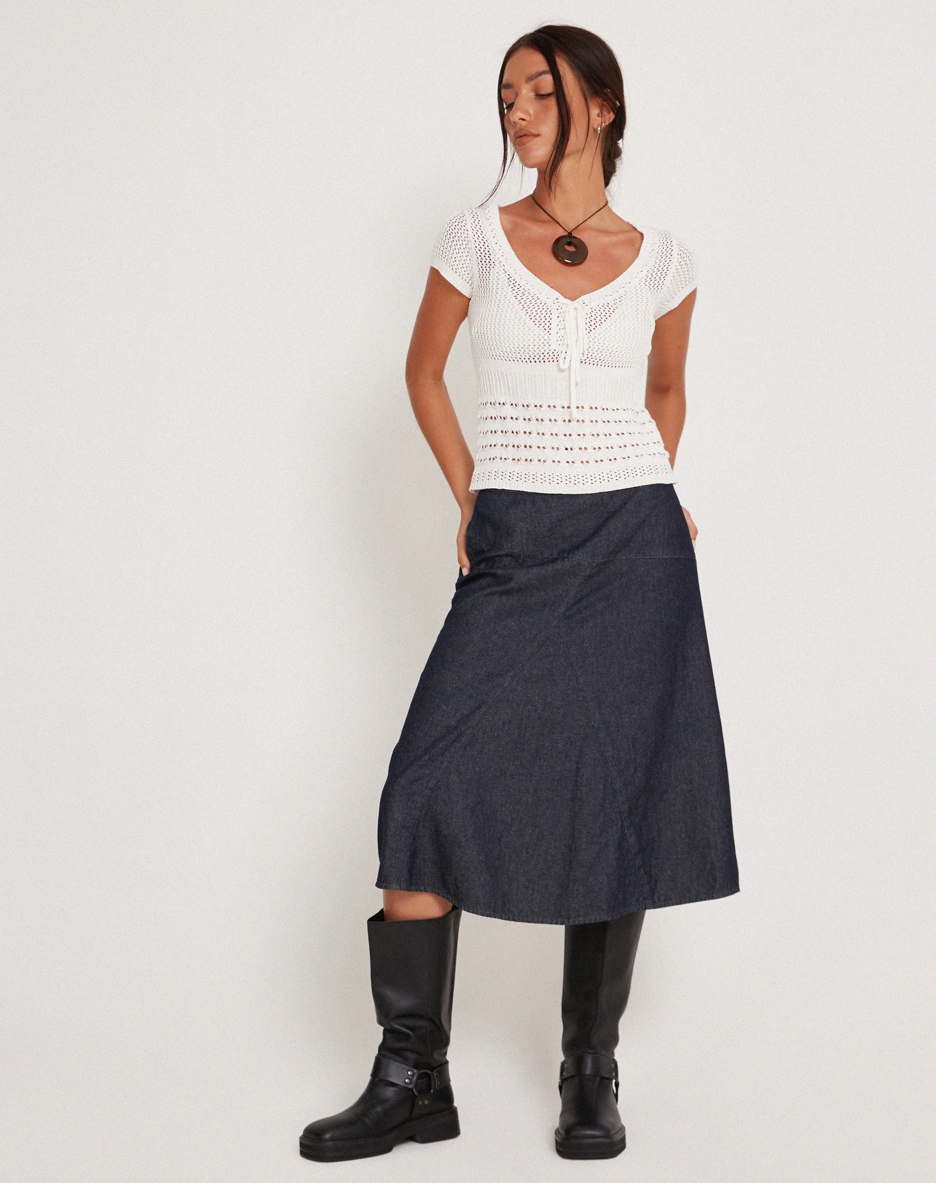Maika Knitted Top in Marshmallow - Image 4