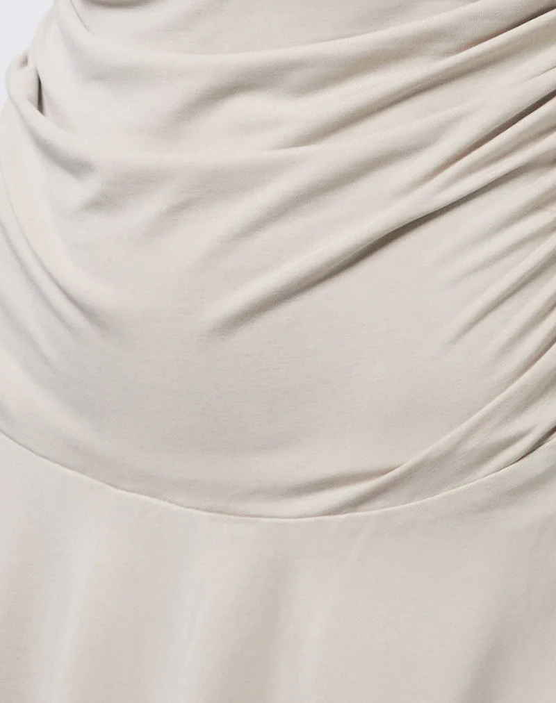 Makani Mini Dress in Cupro Oatmilk - Image 6
