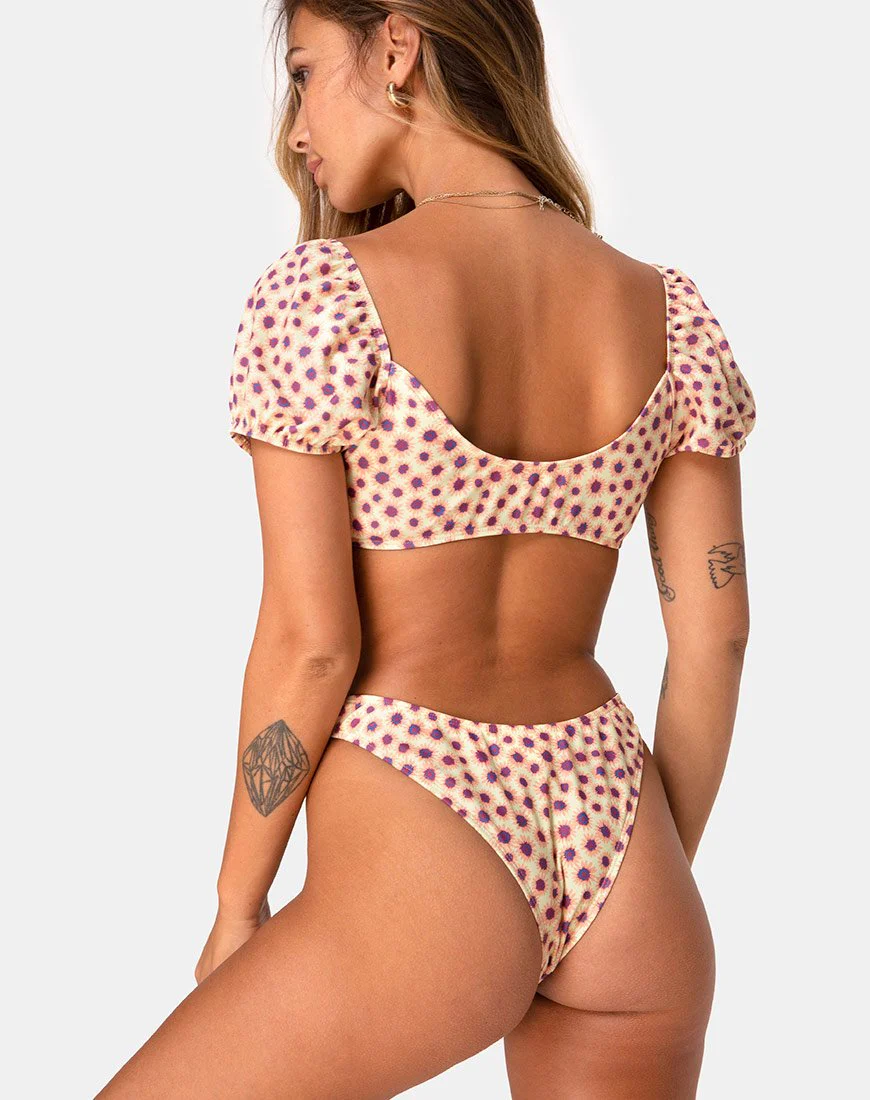 Makida Bikini Bottom in Ditsy Floral Yellow - Image 2