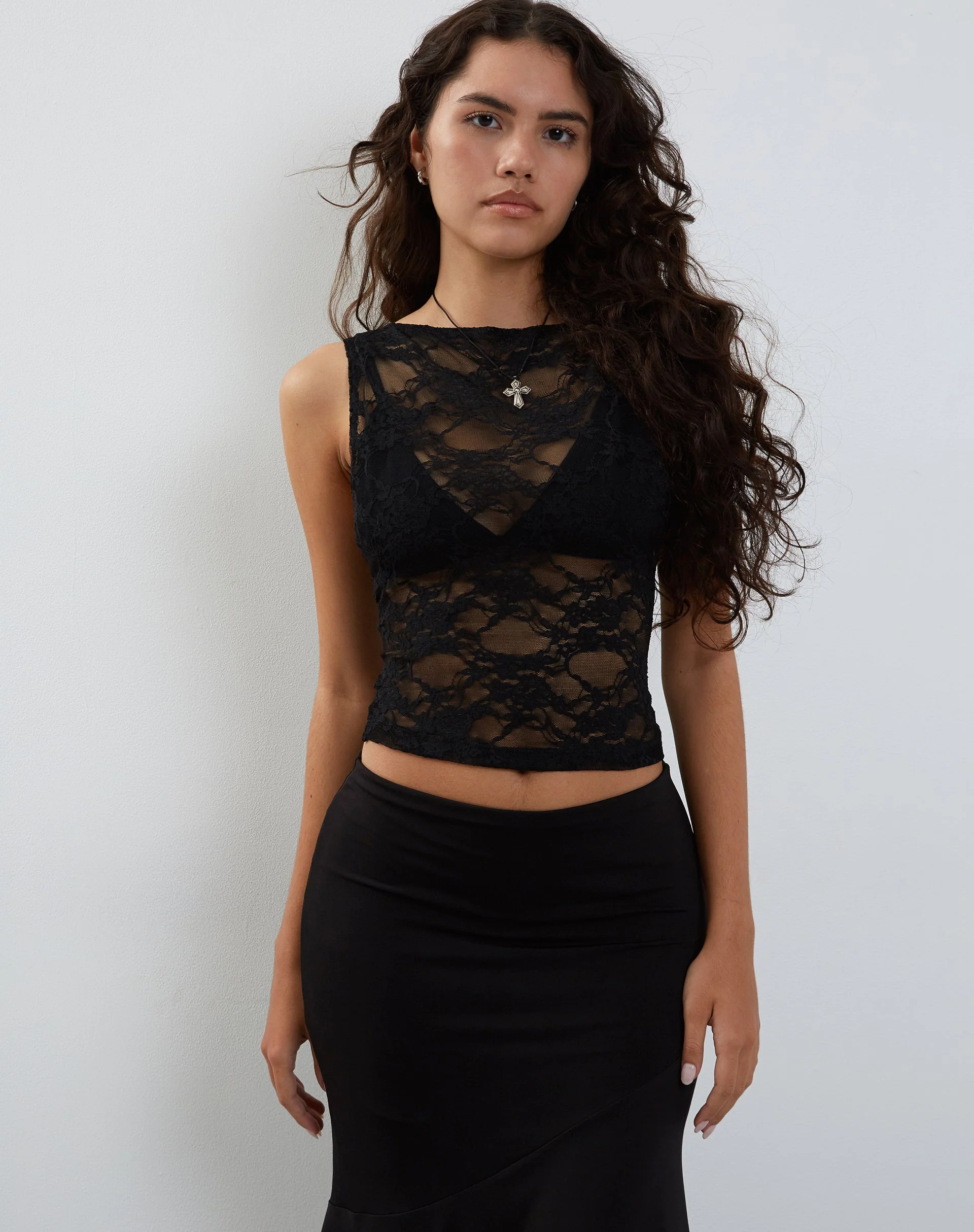 Maloe Lace Top in Black - Image 2