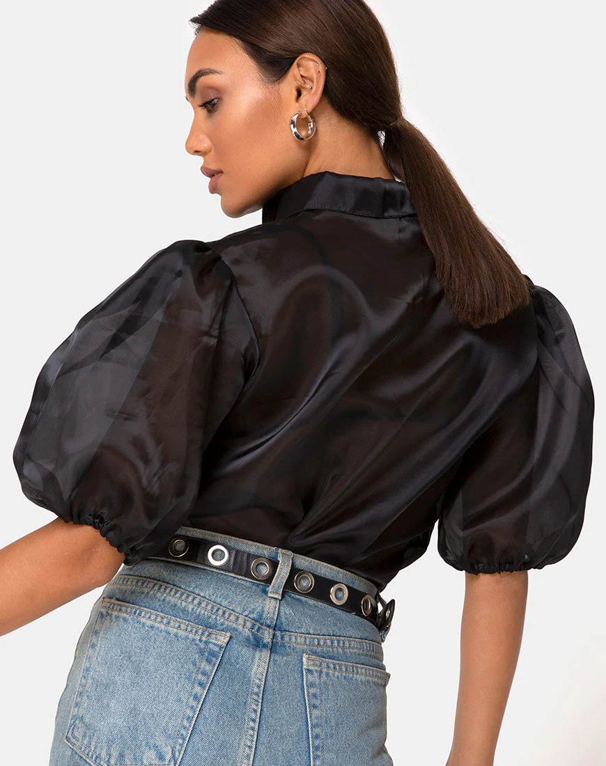 Maloney Blouse in Organza Black - Image 2