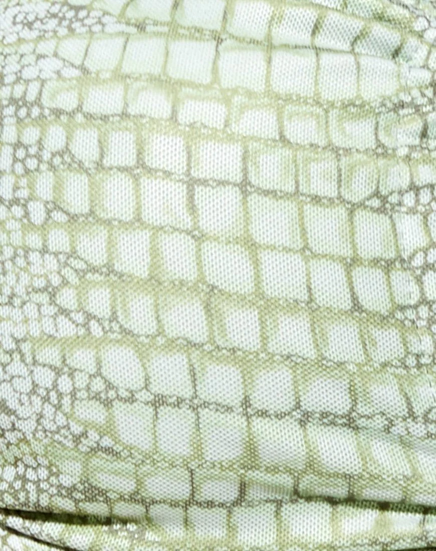 Malta Crop Top in Lime Croc - Image 8