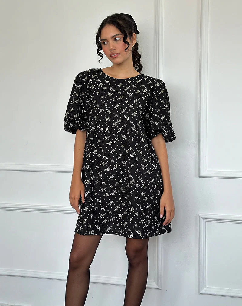 Marate Mini Dress in Floral Land Black - Image 5
