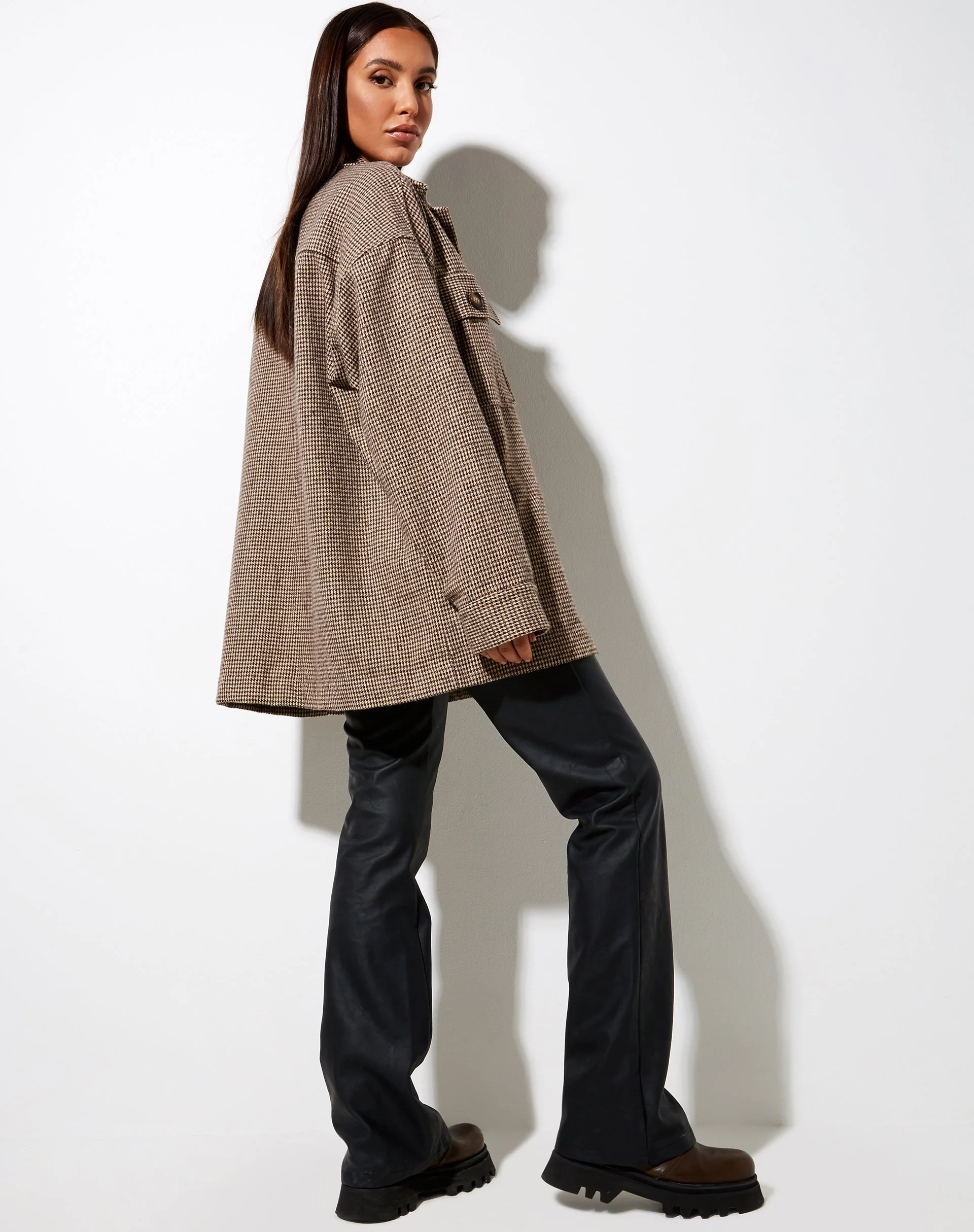 Marcel Shirt in Houndstooth Brown - Image 5