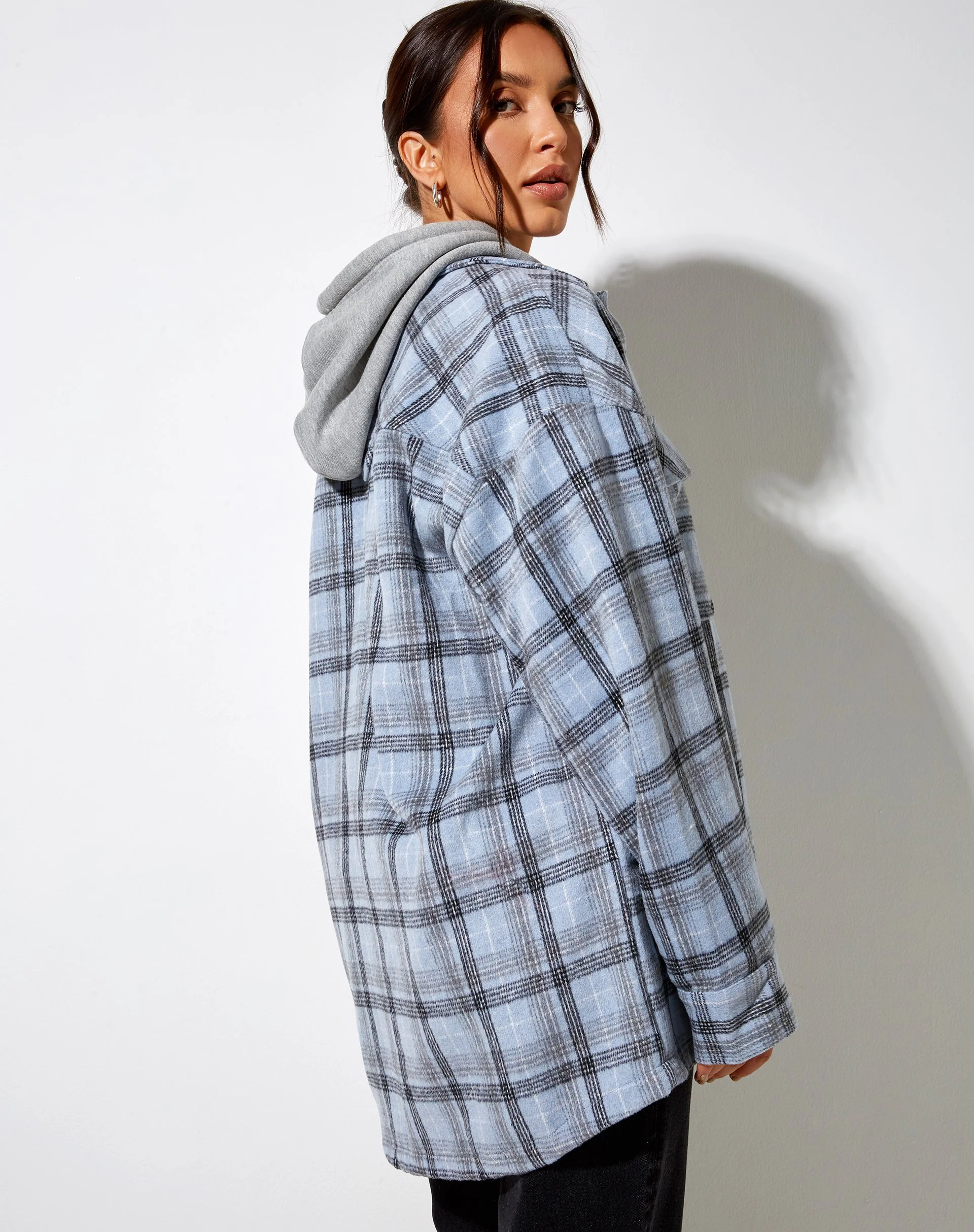 Marcella Shirt in Blue and Black Check - Image 4