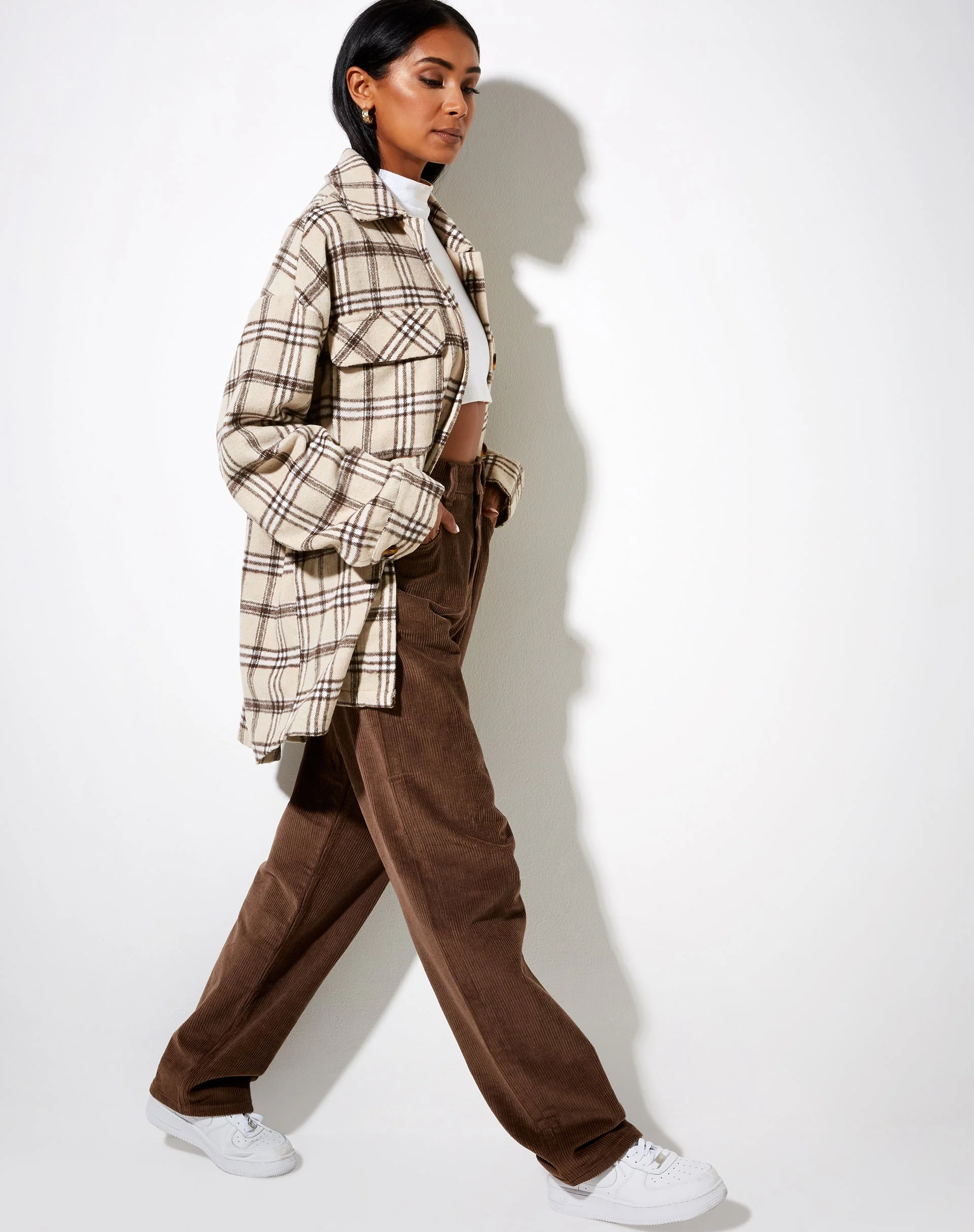 Marcella Shirt in Check Light Tan - Image 6