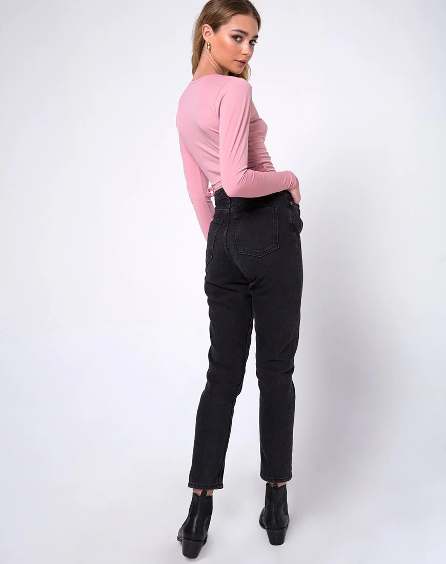 Marche Wrap Top in Dusky Pink - Image 4