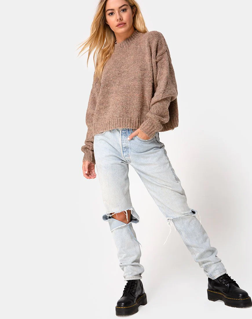 Margo Jumper in Knit Tan - Image 3