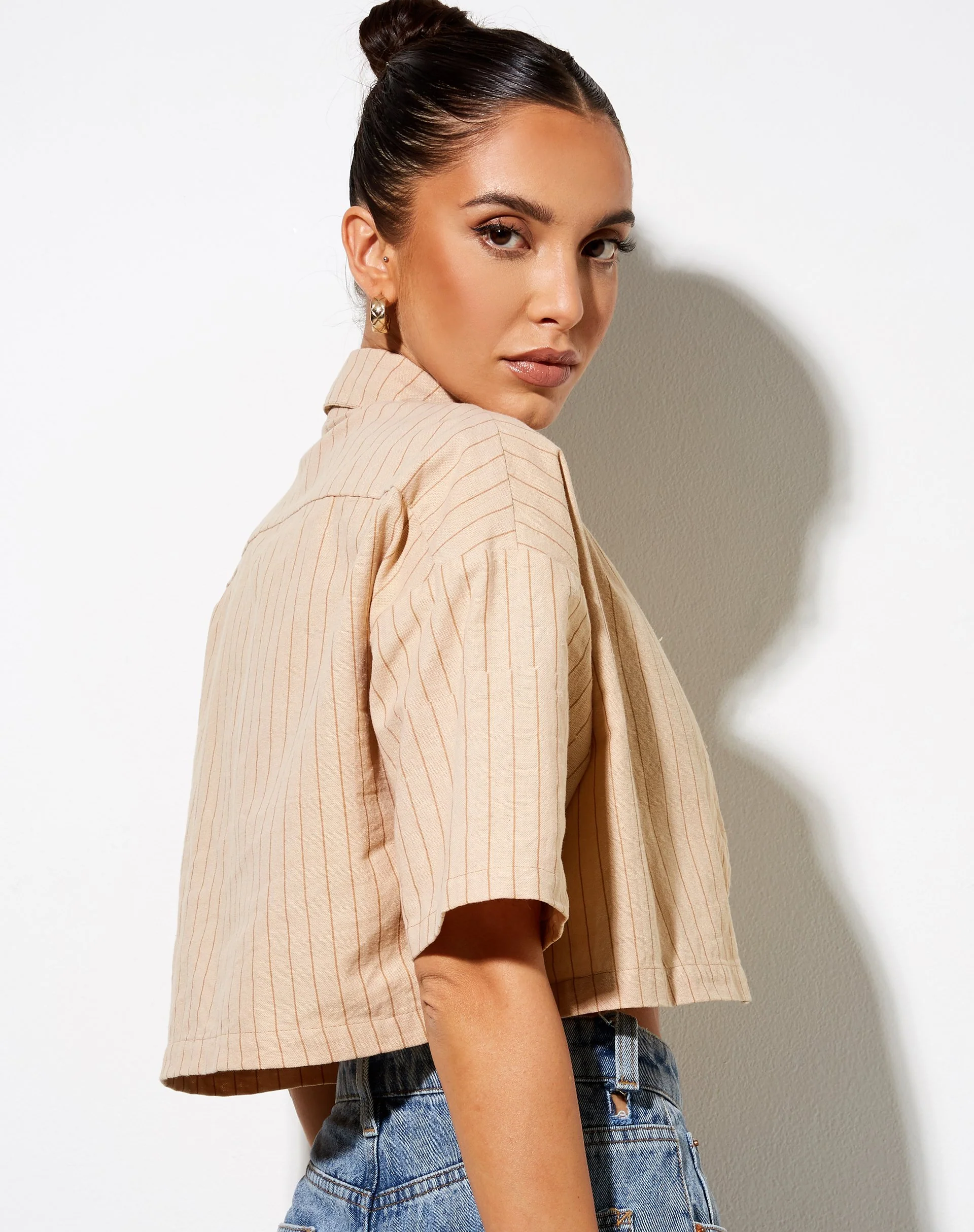 Marka Crop Top in Pencil Stripe - Image 5