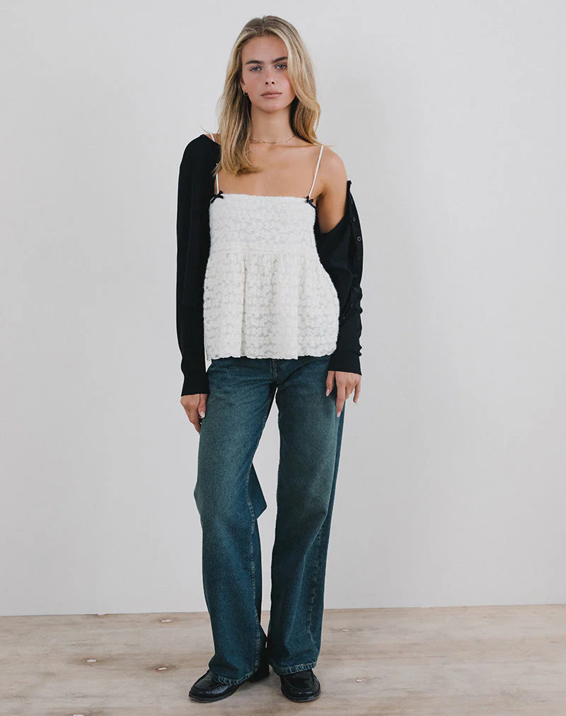 Marreta Cami Top in Dahlia Lace Ivory - Image 4