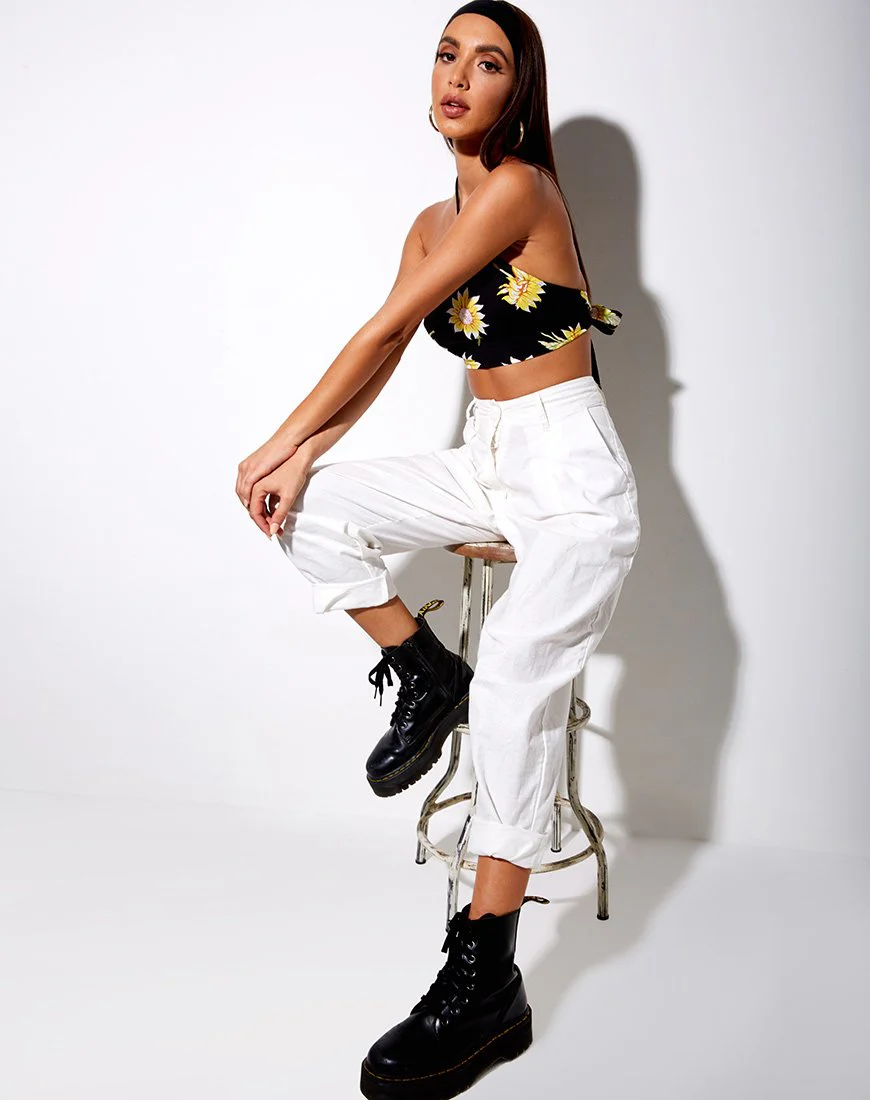 Maudy Crop Top in Sunny Days Black - Image 4