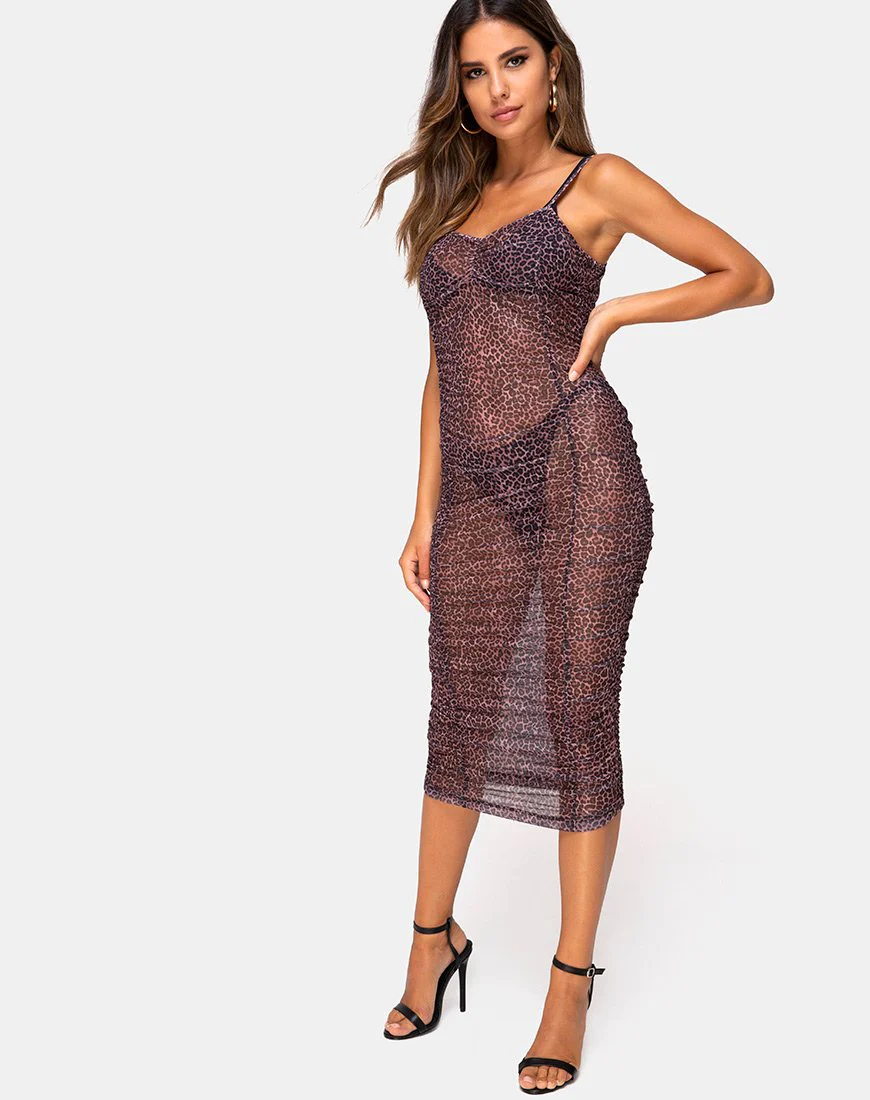Mauna Maxi Dress in Rar Leopard Mesh - Image 3