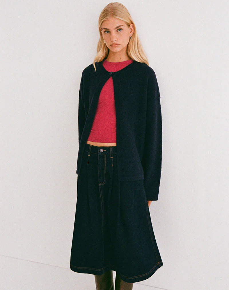 Maureen Cardigan in Dark Navy - Image 3