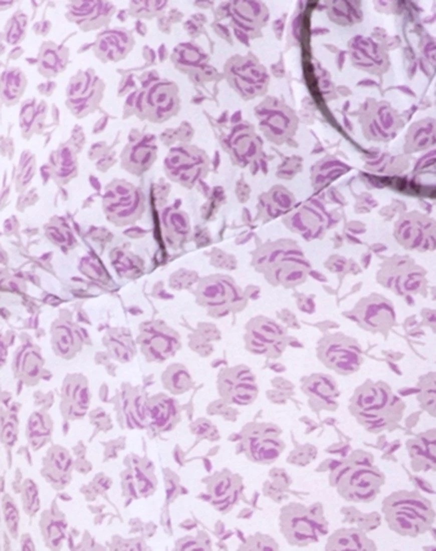Mazu Top in Ditsy Rose Lilac - Image 7