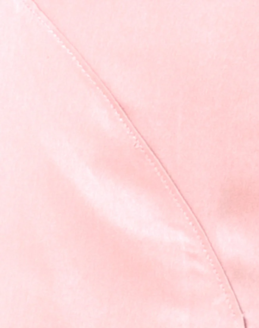 Melanta Maxi Prom Skirt in Satin Blush - Image 5