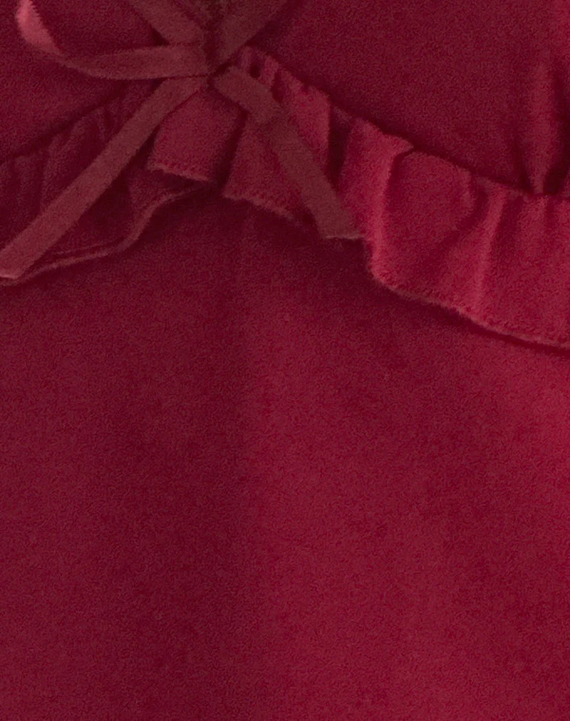 Melinda Frill Cami Top in Chiffon Deep Red - Image 5