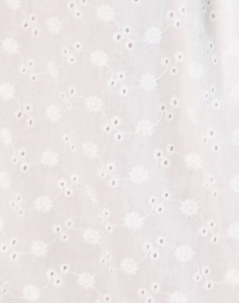 Melisandre Mini Dress in Broderie Ivory - Image 5