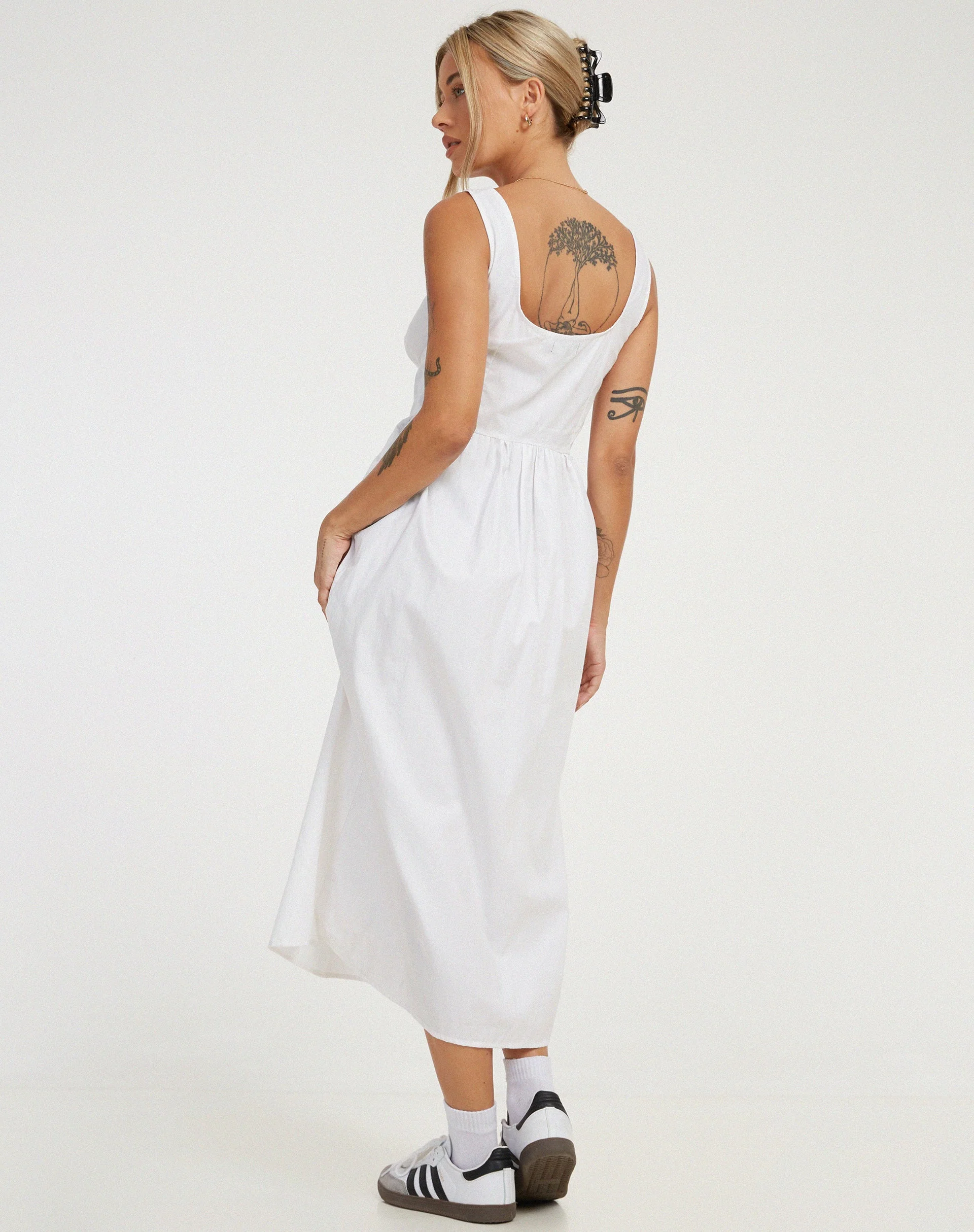 Melrose Midi Dress in White - Image 2