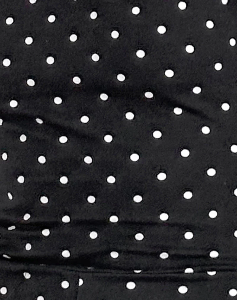 Meredith Backless Playsuit in Polka Black - Image 6