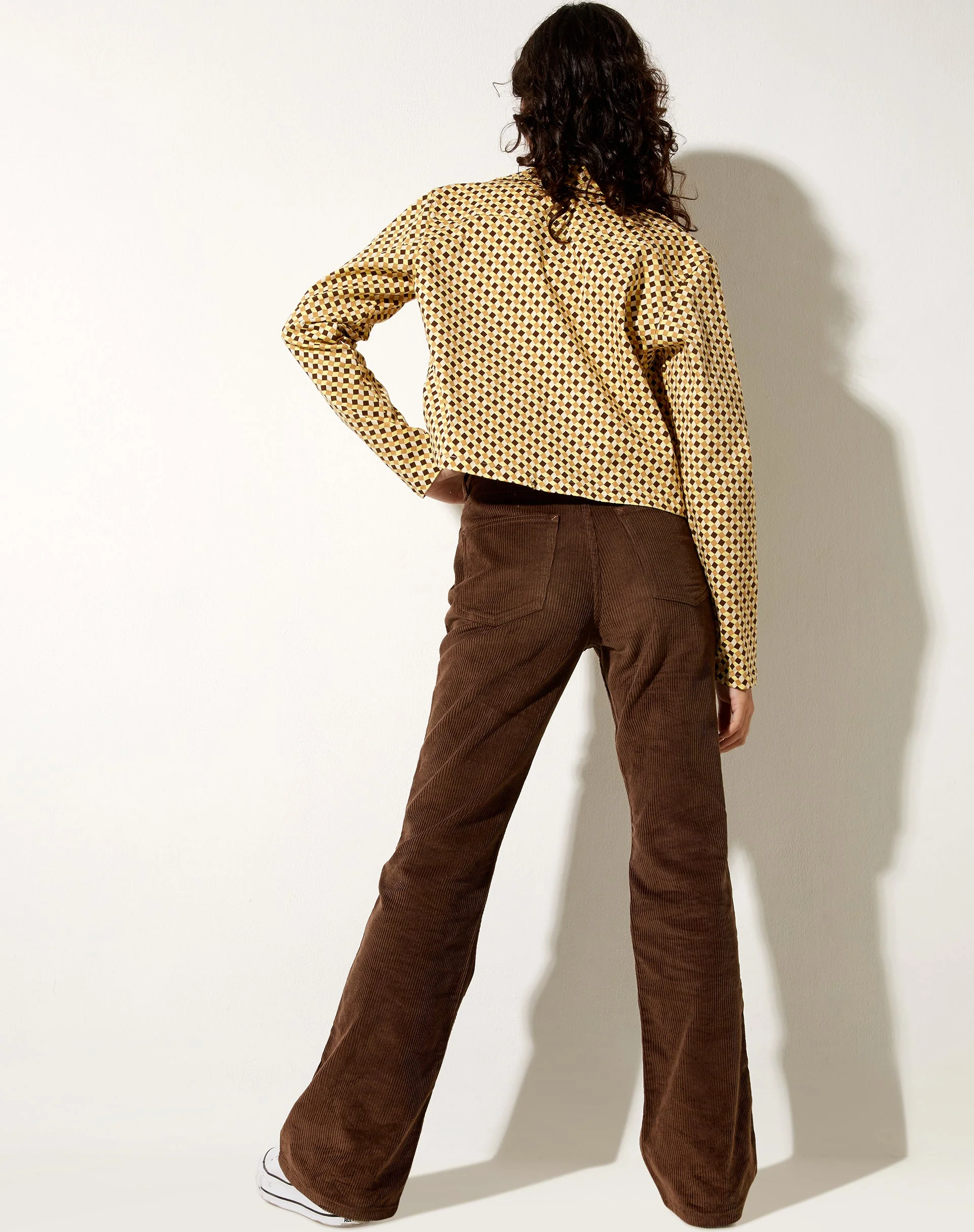 Mesha Jacket in Wavy Checker Yellow - Image 5