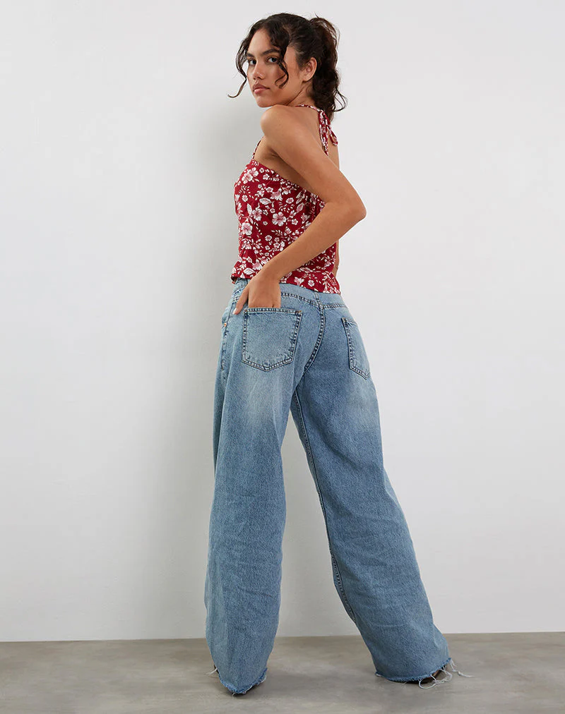 Metra Twist Front Top in Berry Blush Floral - Image 4