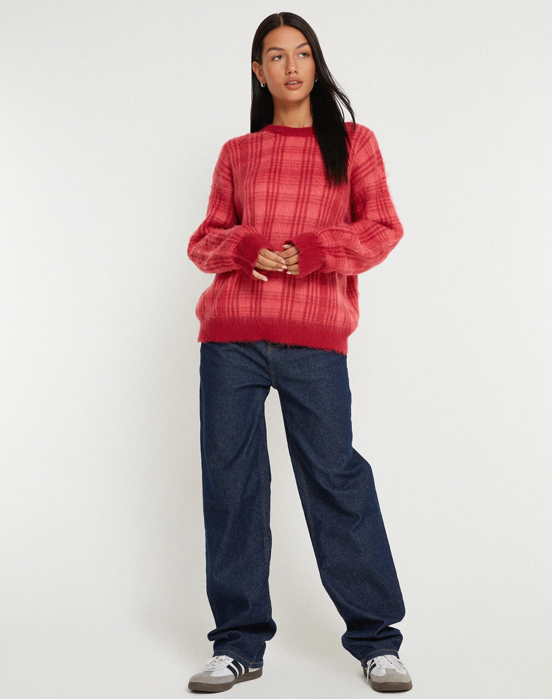 Mihail Knitted Jumper in Red and Pink - Image 3