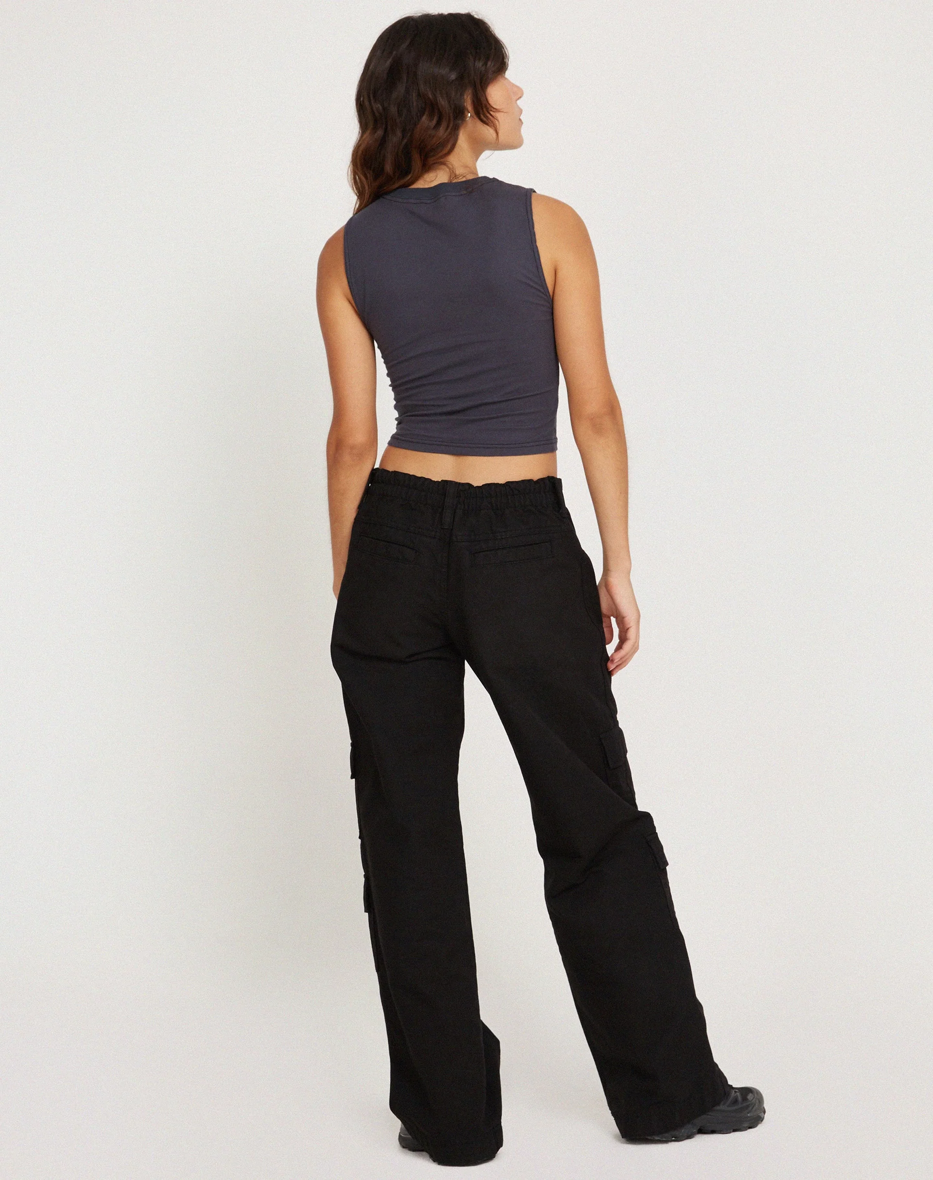 Min Cropped Vest Top in Ocean Storm with Black Top Stitch - Image 6