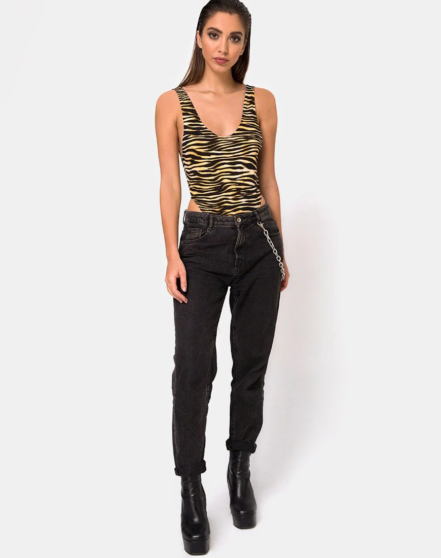 Molemo Plunge Bodice in Zip's Zebra Brown - Image 3