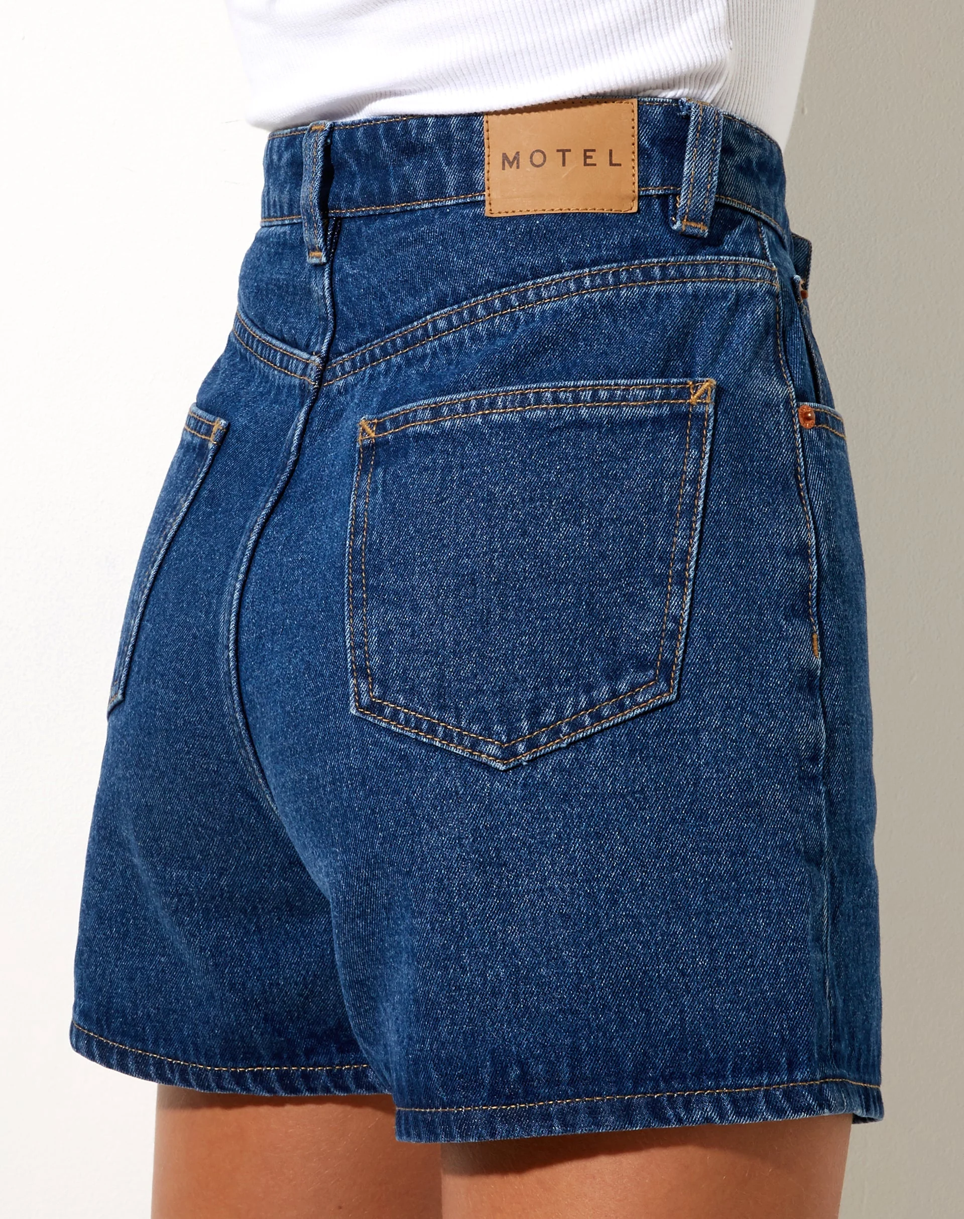 Mom Denim Short in Classic Blue - Image 6