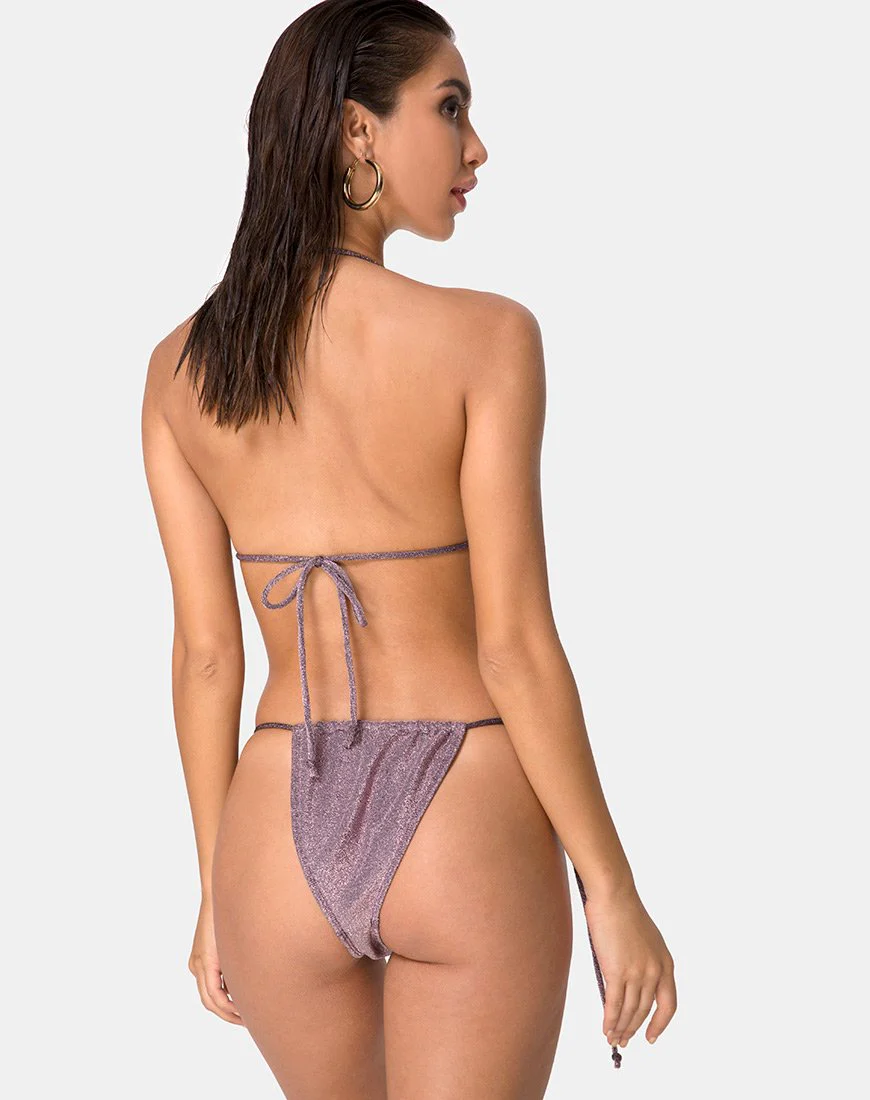 Mone Bikini Bottom in Gunmetal Glitter - Image 4