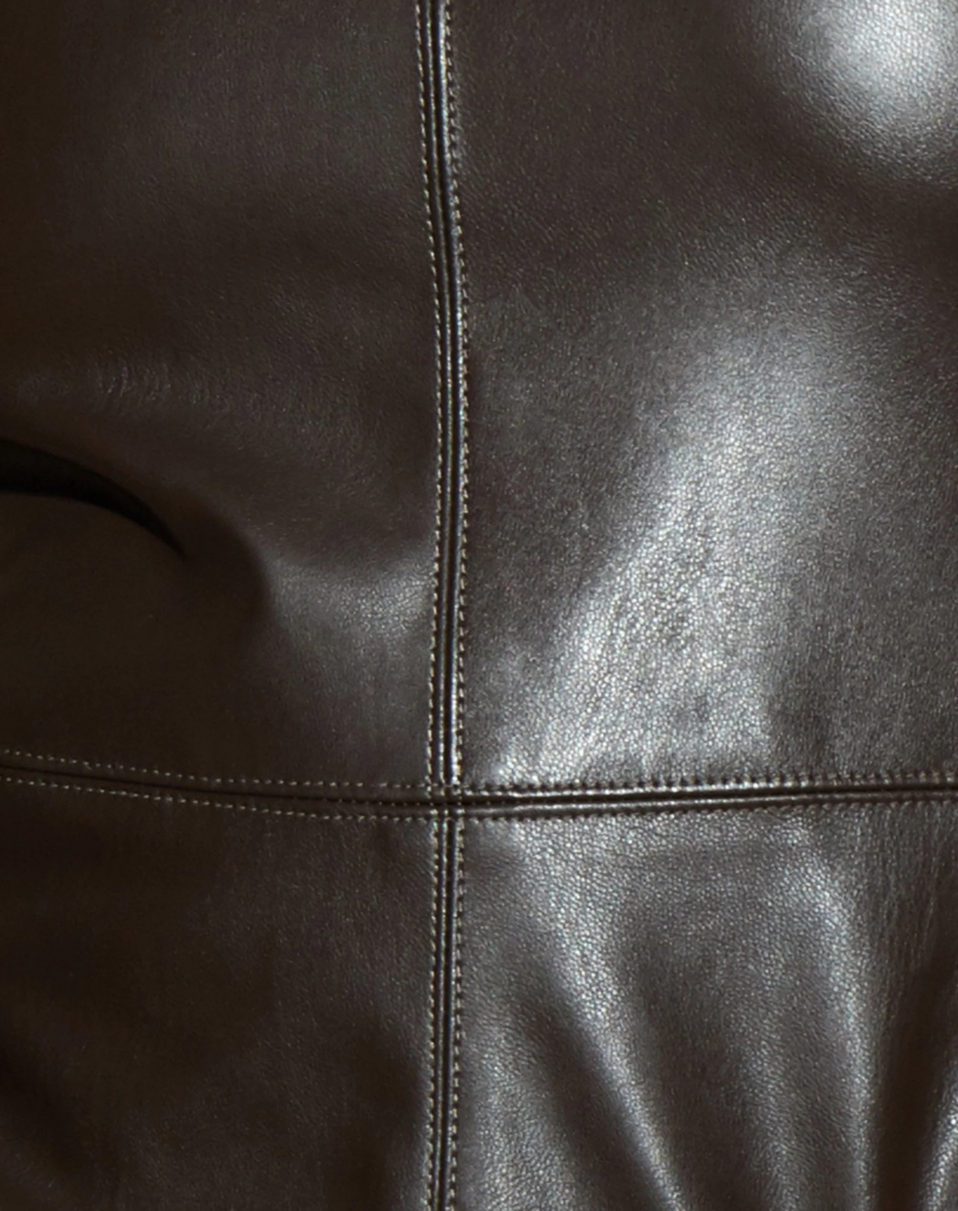 Monic Mini Dress in PU Dark Chocolate - Image 8