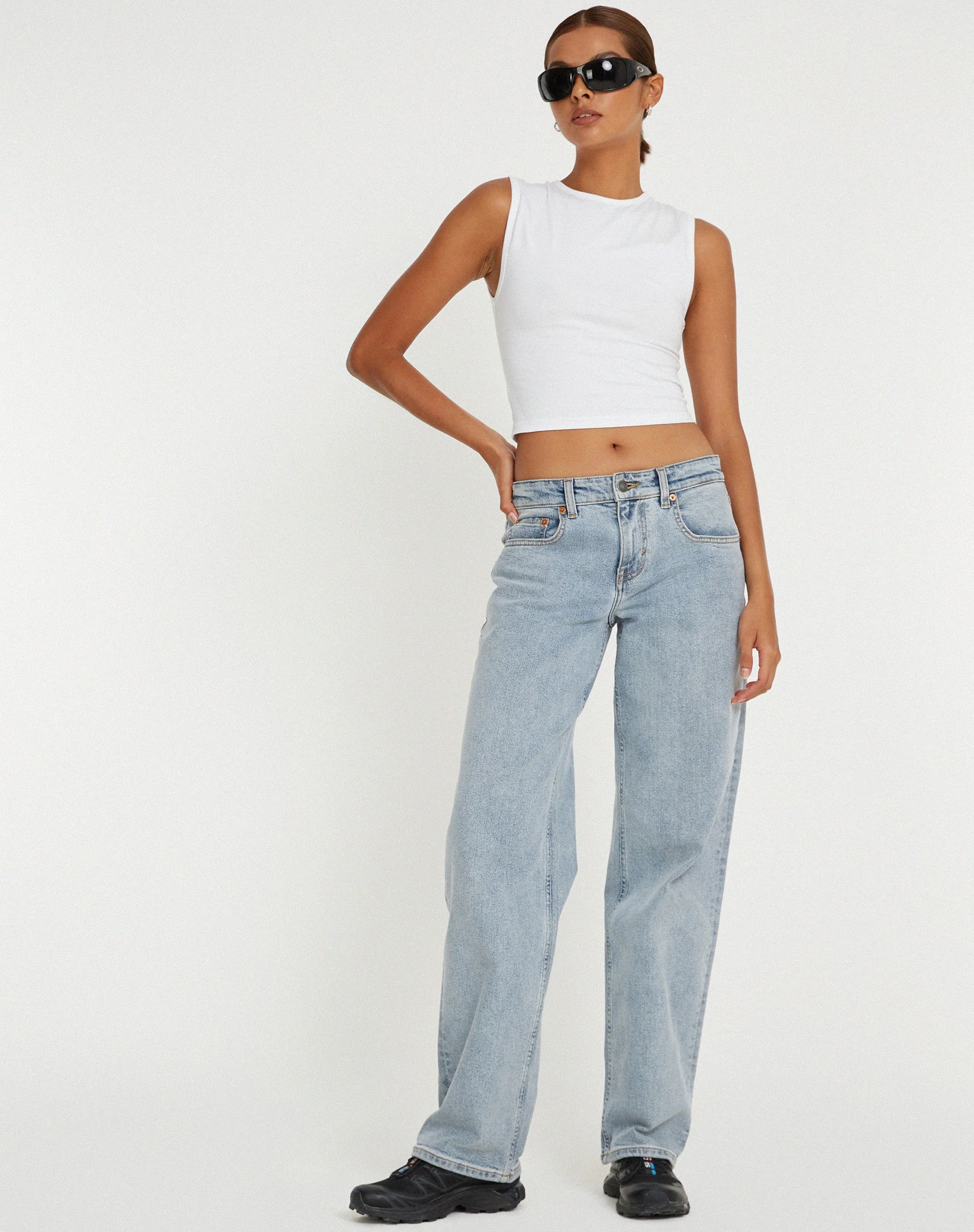 Monlo Vest Top in White - Image 3