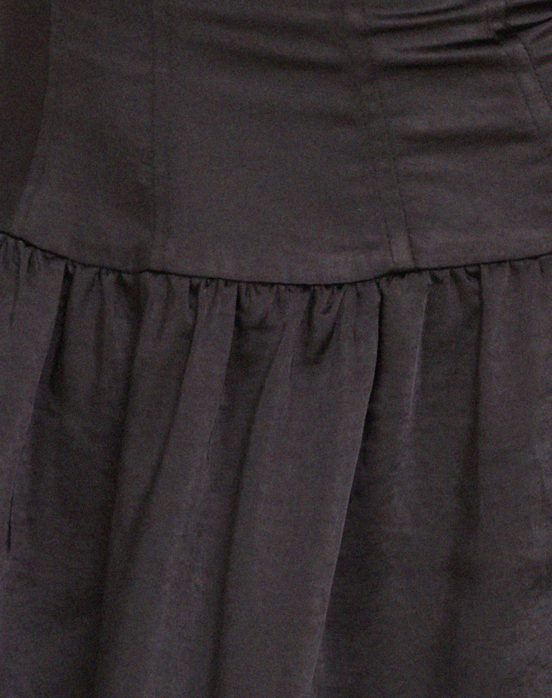 Monroe Bandeau Mini Dress in Satin Black - Image 8