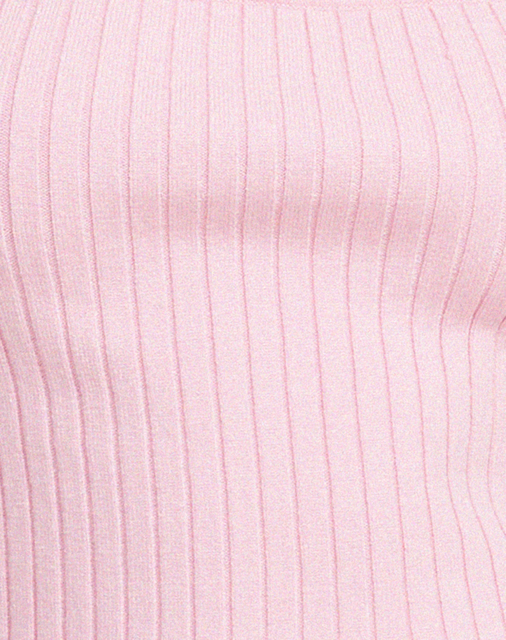 Morsche Cut Out Crop Knitted Top in Pink - Image 5