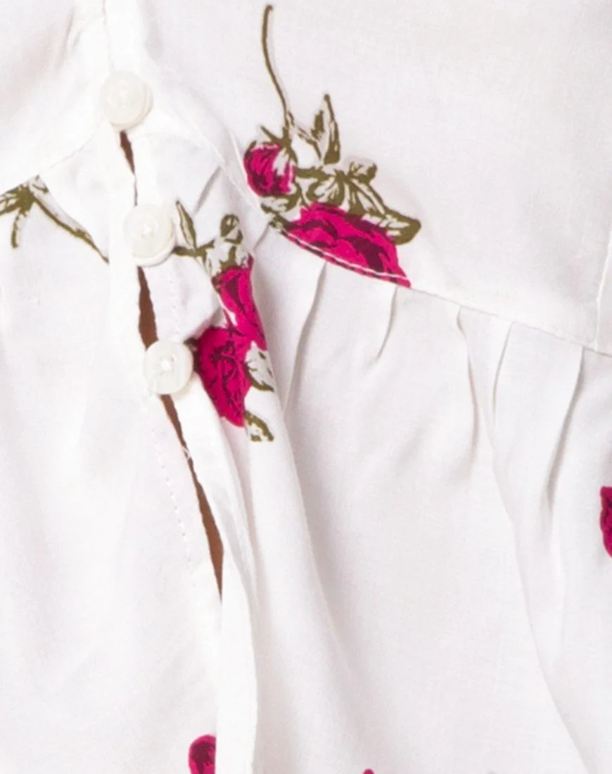 Mosca Plunge Top in Grunge Rose Ivory - Image 5