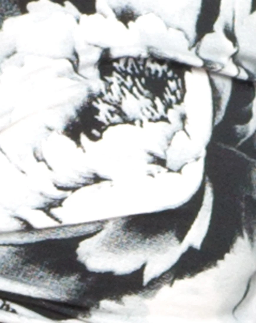 Motel Kira Twist Front Crop in Tonal Floral Black White - Image 5