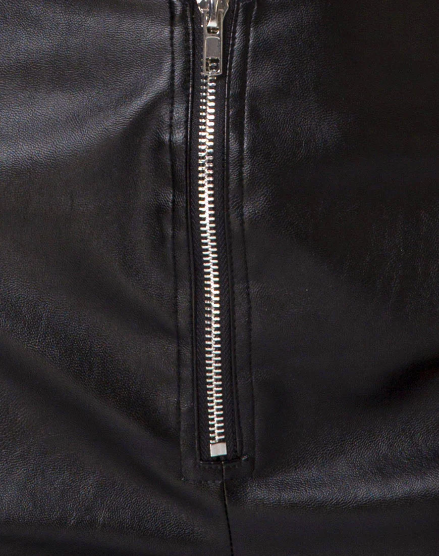 Moto Pants in Vegan Leather Black - Image 5