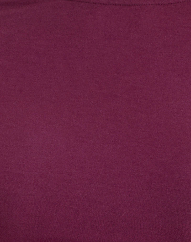 Muzan Long Sleeve Top in Ribbed Jersey Deep Purple - Image 5