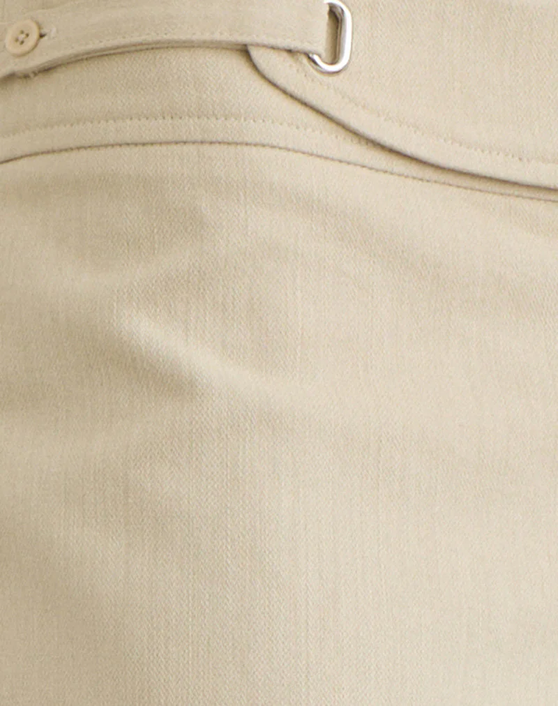 Nalita Trouser in Beige with Buckle Waist - Image 6