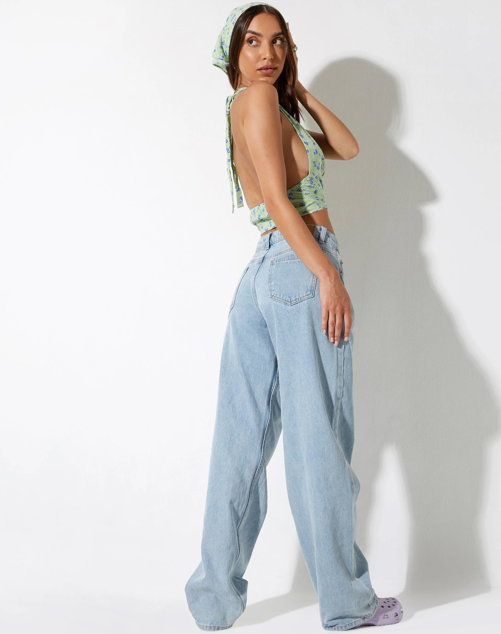 Nanda Crop Top in Lime Floral - Image 6